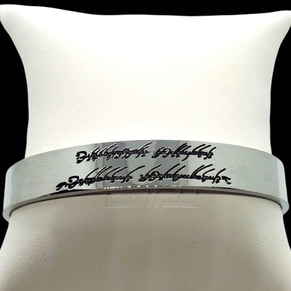 NIB Lord of The Rings Silver & Black Cuff Bracelet